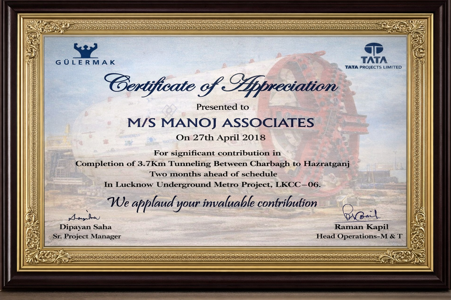 Lucknow Metro Certificate